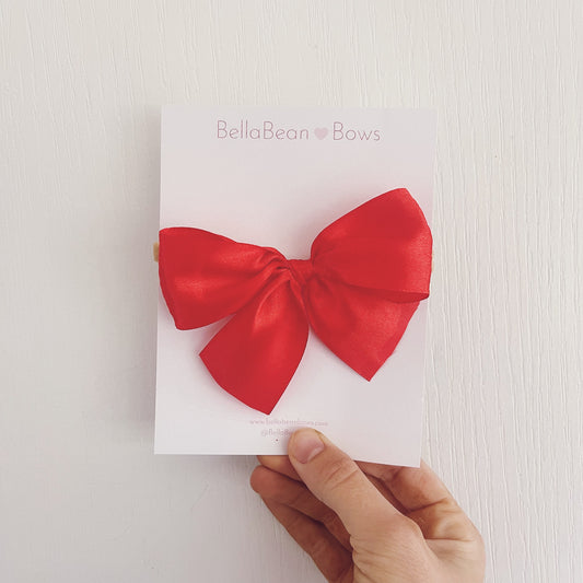 Satin Bow ~ 1.5" Red
