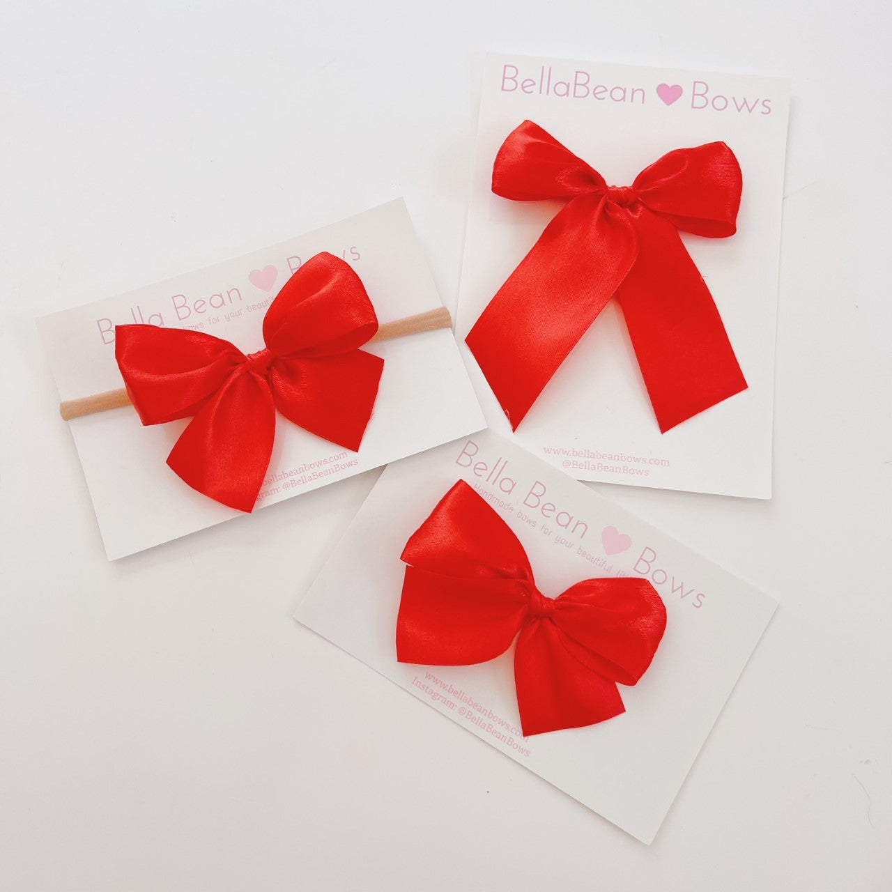 Satin Bow ~ 1.5" Red